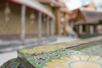 Painted surface on the background of thai temple 