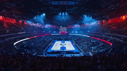 Basketball Fever Packed Stadium at the 2023 World Cup and Olympic Sport Preparations - obrazy, fototapety, plakaty