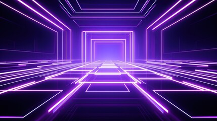 abstract modern hallway background with neon lights - obrazy, fototapety, plakaty