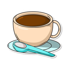 Coffee drink in cup illustration