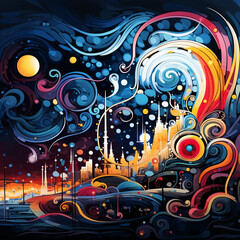 Dynamic abstract background crafted by illustrator