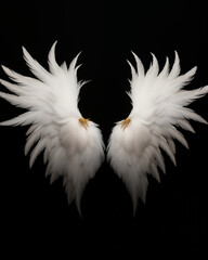 Angel wings isolated on black background