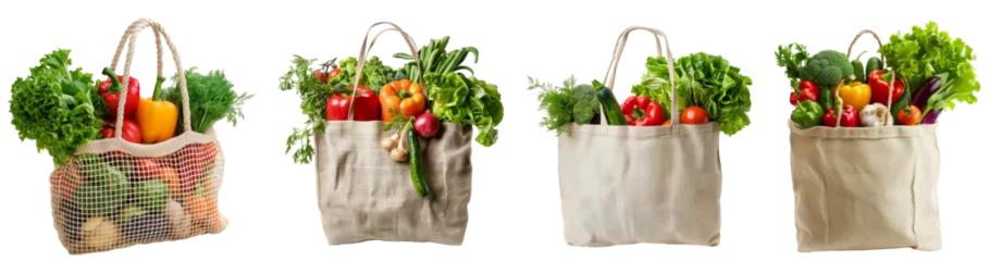 Fototapete shopping bag with vegetables, PNG set © PNGSTOCK