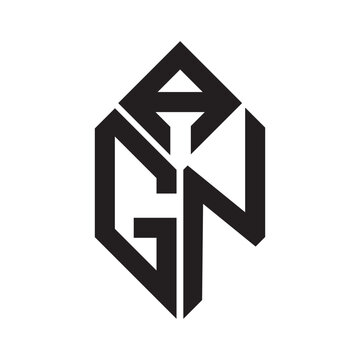 AGN letter logo design. AGN creative initials letter logo concept. AGN letter design.
