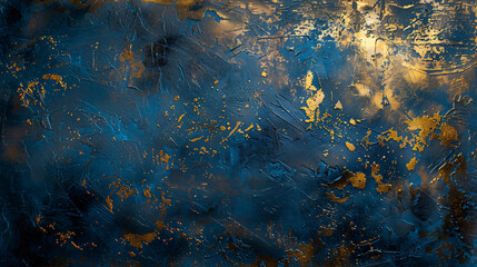 Abstract blue gold background, abstract blue texture with gold splash, blue luxury background...