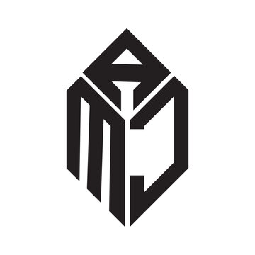 AMJ letter logo design. AMJ creative initials letter logo concept. AMJ letter design.
