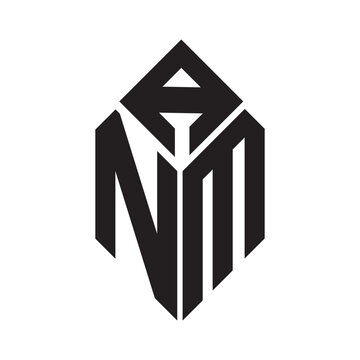 ANM letter logo design. ANM creative initials letter logo concept. ANM letter design.
