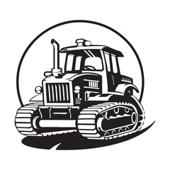 Bulldozer design vector, Illustration of a Bulldozer