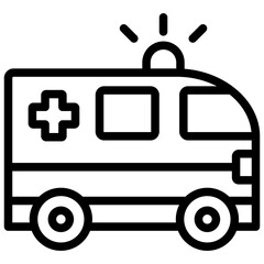 ambulance icon illustration design with outline