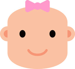 Baby girl face illustration