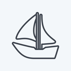 Icon Ship I - Line Style - Simple illustration,Editable stroke