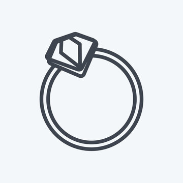 Icon Rings - Line Style - simple illustration, good for prints , announcements, etc