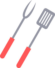 Spatula and meat fork illustration