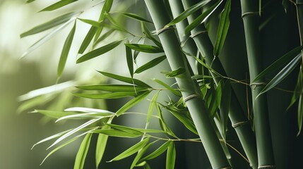 closeup of bamboo plant background with leaves