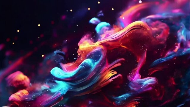 Abstract background video multicolor liquid swirls of marble pattern gradient textured motion loop animated painting 