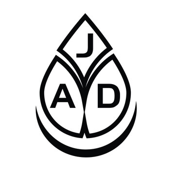 JAD letter logo design. JAD creative initials letter logo concept. JAD letter design.

