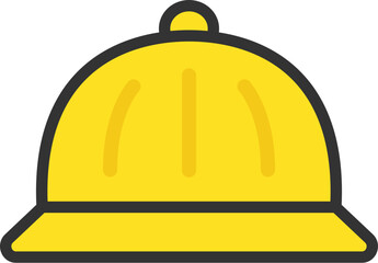 幼稚園の帽子のアイコン（線画カラー）のイラスト