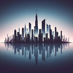 Fototapeta premium Experience the allure of urban life with minimalist city skyline image