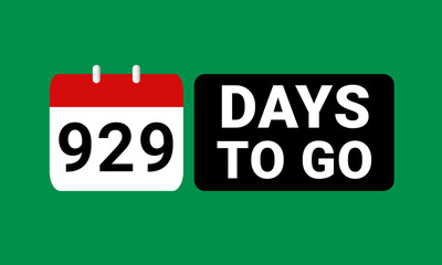 929 days to go last countdown. nine hundred twenty nine days go sale price offer promo deal timer, 929 days only