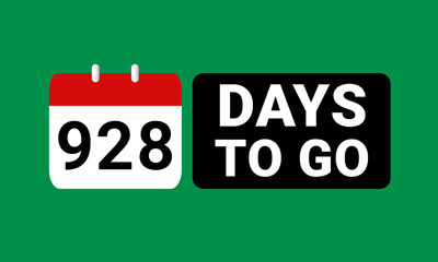 928 days to go last countdown. nine hundred twenty eight days go sale price offer promo deal timer, 928 days only