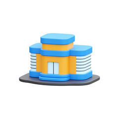 school building 3d illustration