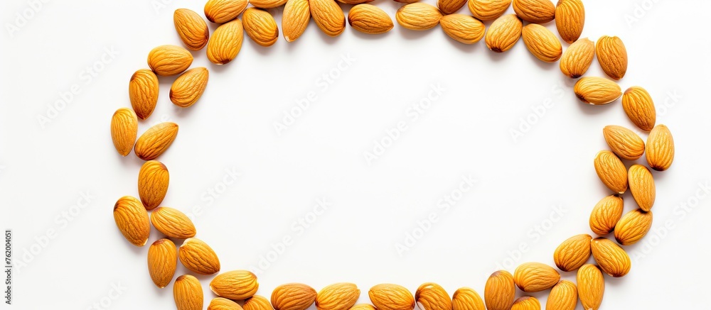 Poster almonds arranged in a circular pattern