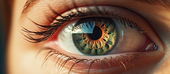 Intense Gaze: A Detailed Close Up of a Person's Eye Capturing Every Intricate Detail and Emotion - obrazy, fototapety, plakaty