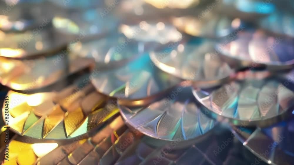 Poster the surface of a selfhealing material appears iridescent and reflects light in different directions 