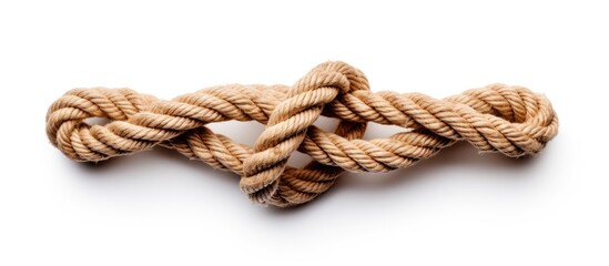 A knot of rope on a plain white background - obrazy, fototapety, plakaty
