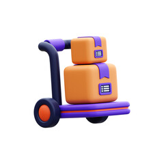 logistic trolley 3d icon