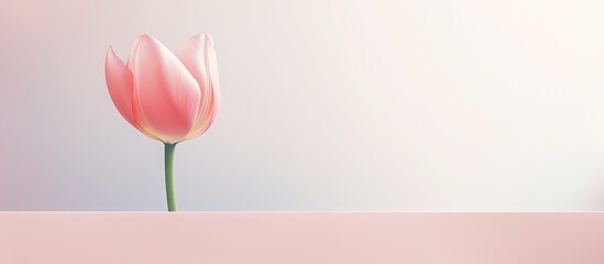 Single pink tulipacea flower on pink background