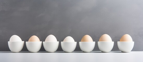 A Row of White Eggs in a Line