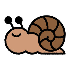 snail cartoon roughen filled outline icon