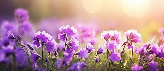 Purple wildflowers under direct sunlight