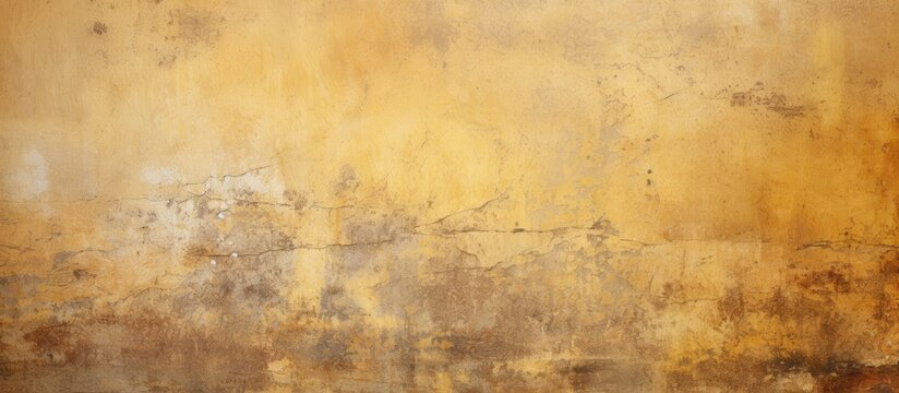 A close up of a wall painted in yellow with a brown backdrop