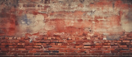 Vintage grunge background with an old red brick wall