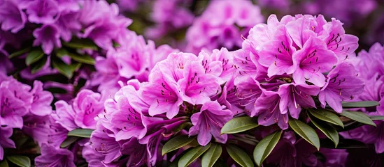 Gordijnen Close up of a purple azalea flower © Ilgun