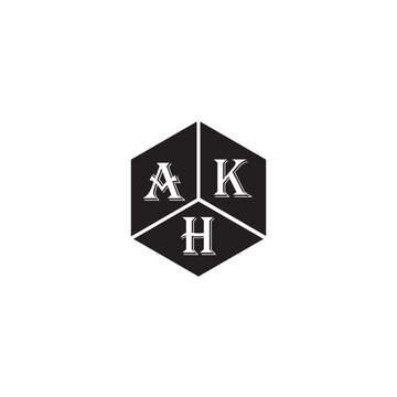 AKH letter logo design on white background. AKH creative initials letter logo concept. AKH letter design.
