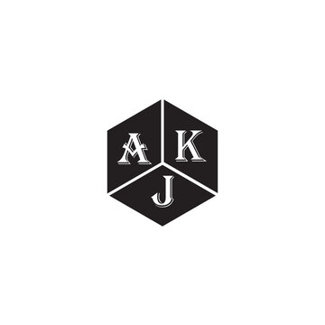 AKJ letter logo design on white background. AKJ creative initials letter logo concept. AKJ letter design.
