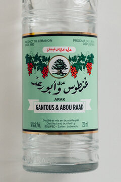 750ml bottle label of Gantous and Abou Raad Arak from Zahle, Lebanon 