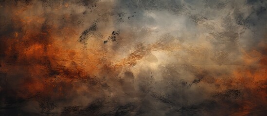 Fiery Sunset: Abstract Dark and Orange Background with Dramatic Dark Sky - obrazy, fototapety, plakaty