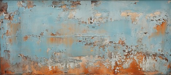 Old, rusty wall with peeling paint