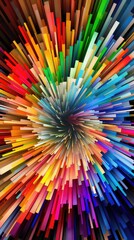 Colorful background with spiral effect. Ribbons of different colors.