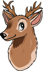 cute brown deer illustration vector