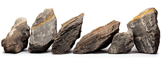 Diverse Collection of Natural Rocks and Pebbles Against Clean White Background