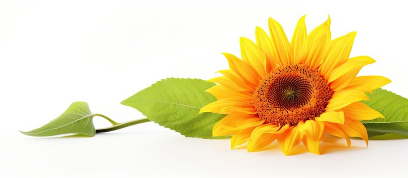 Vibrant Sunflower Blossom Isolated on Clean White Background for Natural Concept Design