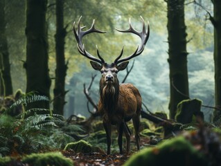 Deer Standing in Forest