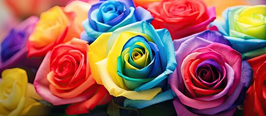 Rainbow roses bouquet