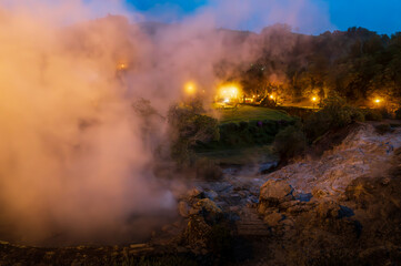 Caldeiras das Furnas with hot thermal springs, Sao Miguel island, Azores, Portugal.