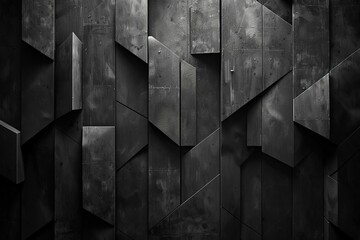 Stark, high-contrast geometric shapes on a pure black background for dramatic introductions - obrazy, fototapety, plakaty